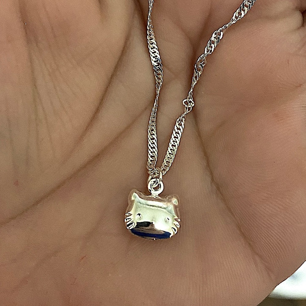 Hello Kitty Sterling Silver Pendant Handmade Necklace - Picture 2 of 3